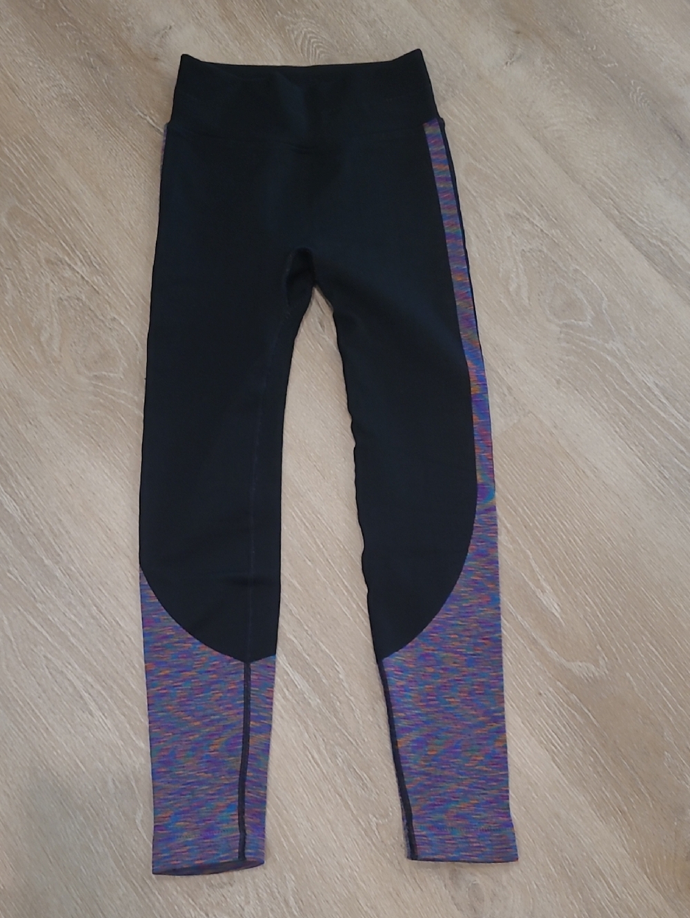 LULULEMON Black Leggings with Multicolor Side Panels